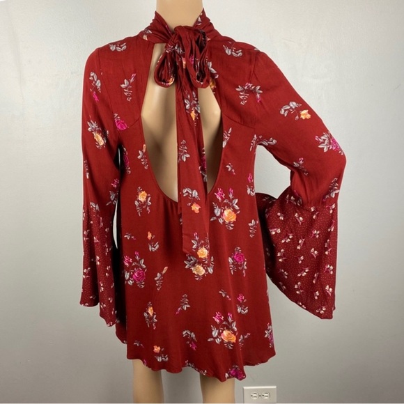 NEW FREE PEOPLE REVOLVE FLORAL PRINT TUNIC MINI DRESS - Picture 7 of 8